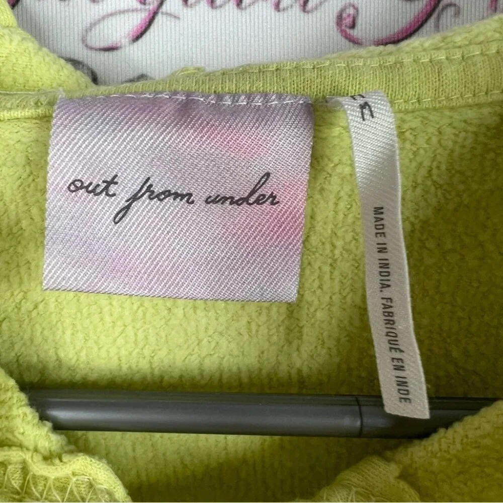 Out from under cropped sweater hoodie pull over Light Green Out From Under Top